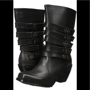 Ride Tecs leather 5-buckle moto boots